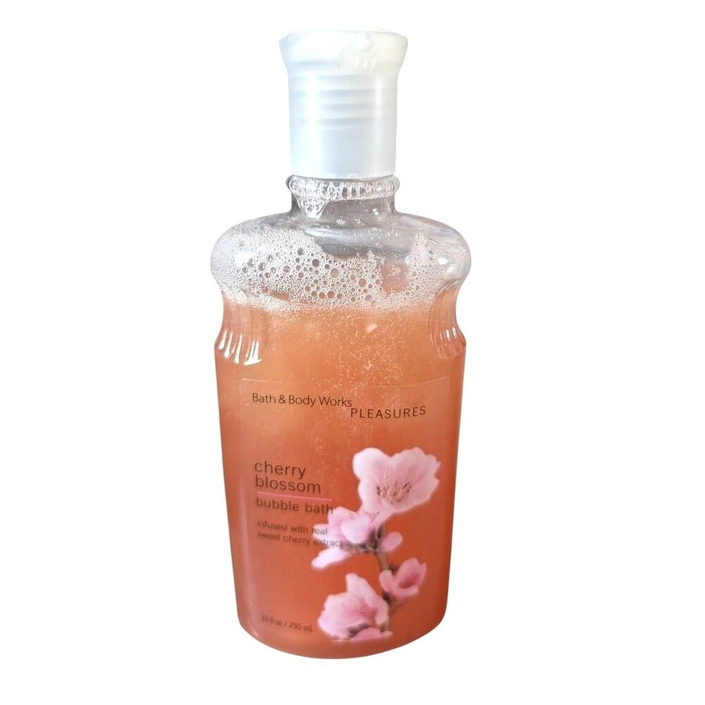 Bath & Body Works Pleasures Cherry Blossom Bubble Bath 10 Oz Vintage & Rare New